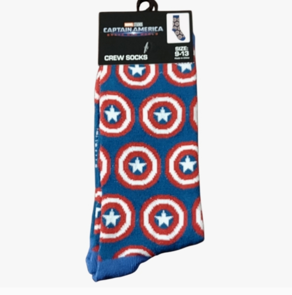 Marvel Captain America Shield Pattern Blue Socks Bundle And Save